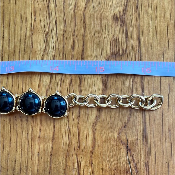 Monet Gold and Black Hoop Earrings and Necklace Set - Picture 3 of 5